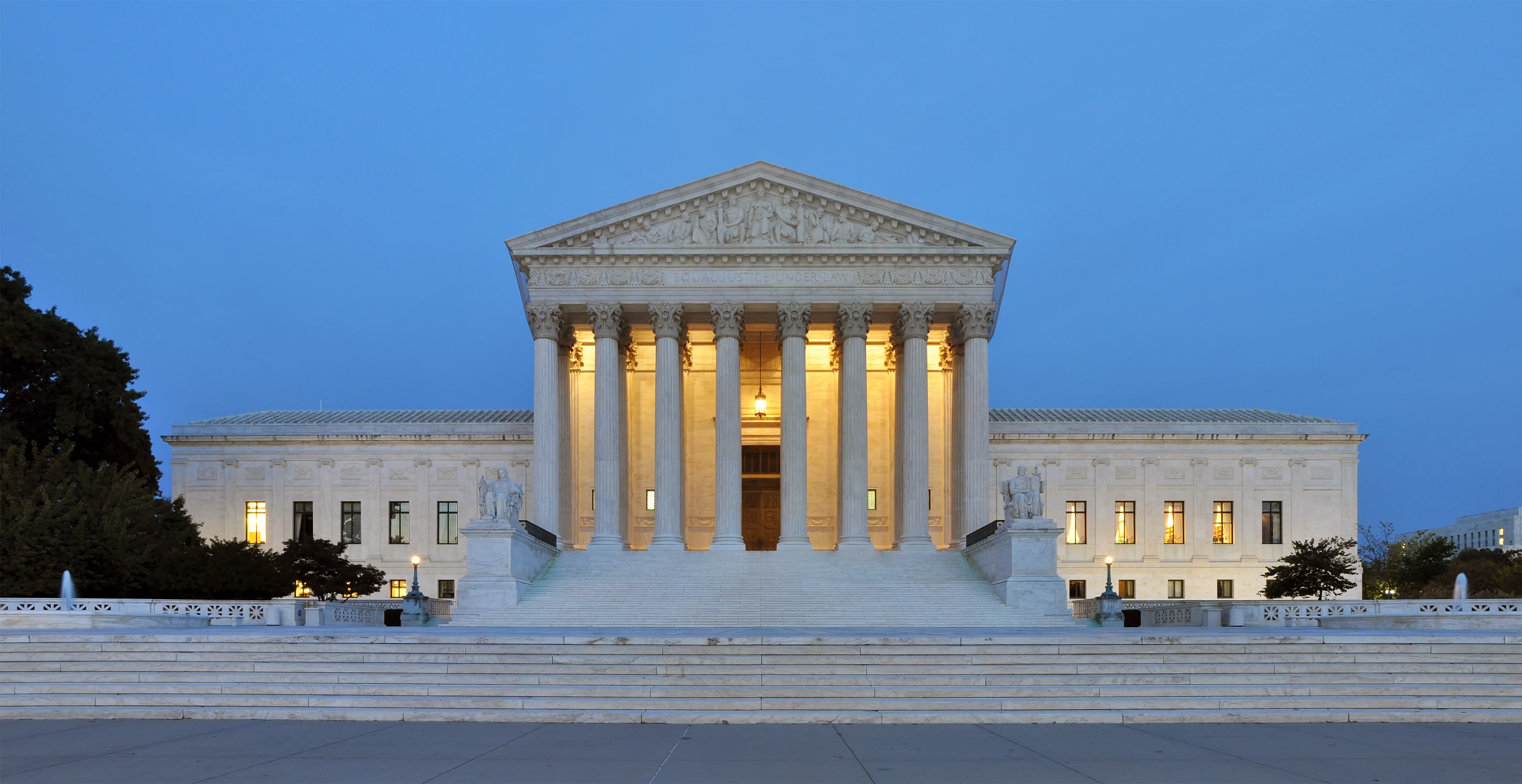 Panorama of United States Supreme Court Building at Dusk Federal