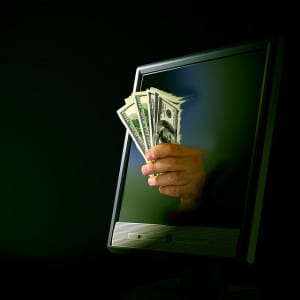 Money coming out of computer