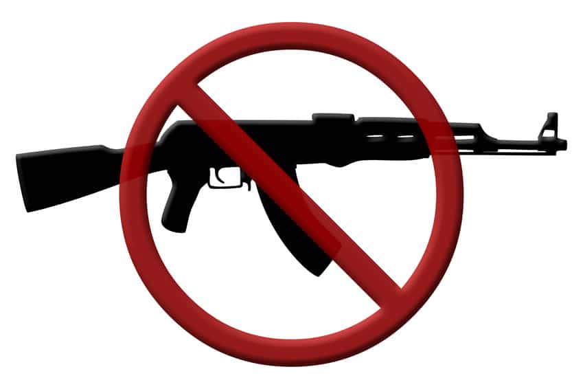 A rifle and a Not Allowed Symbol, Ban on assault rifles